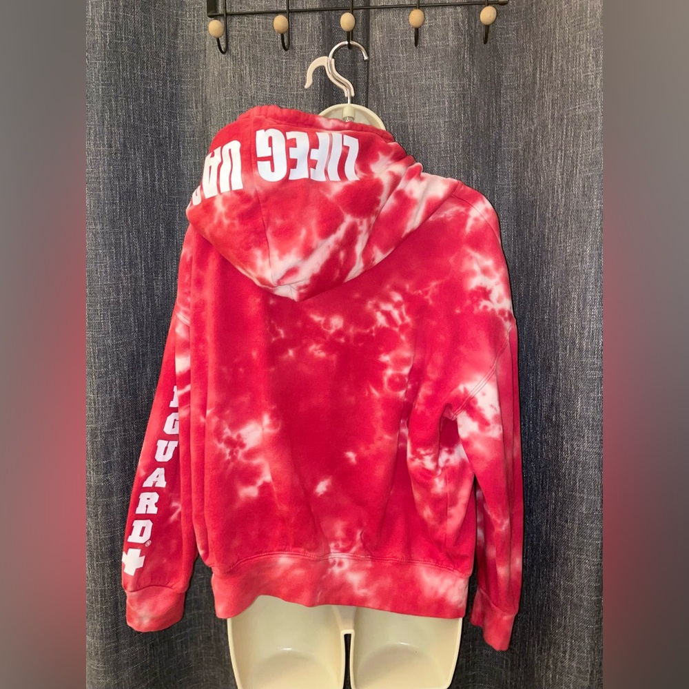 Red Tie-Dye Women's Hoodie - Picture 3 of 4